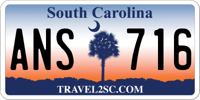 SC license plate ANS716