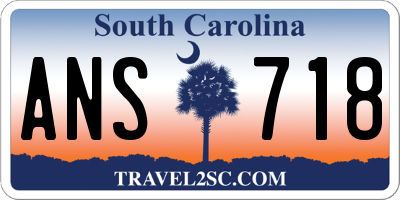 SC license plate ANS718