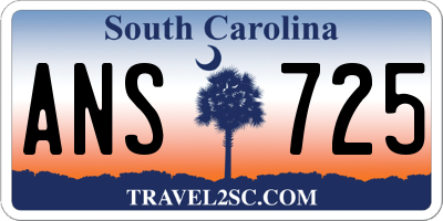 SC license plate ANS725