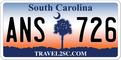 SC license plate ANS726
