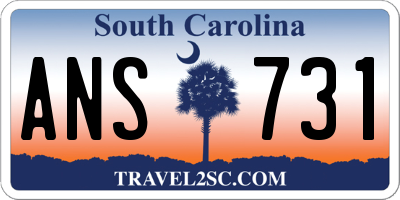 SC license plate ANS731