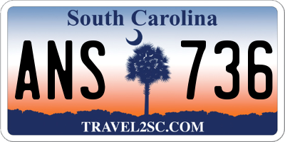 SC license plate ANS736