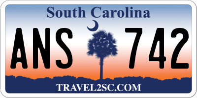 SC license plate ANS742