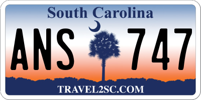 SC license plate ANS747