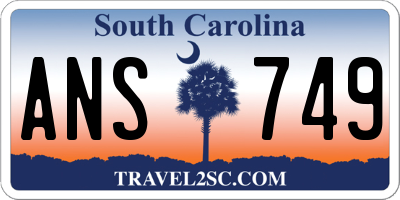 SC license plate ANS749