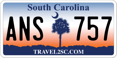 SC license plate ANS757