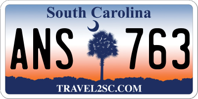SC license plate ANS763