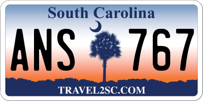 SC license plate ANS767