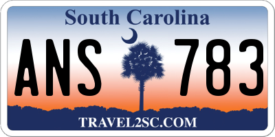 SC license plate ANS783