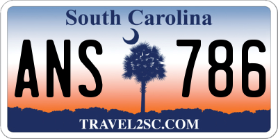 SC license plate ANS786
