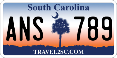 SC license plate ANS789