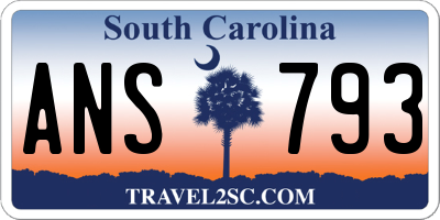 SC license plate ANS793