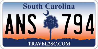 SC license plate ANS794
