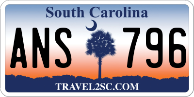 SC license plate ANS796