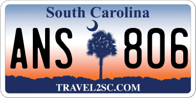 SC license plate ANS806
