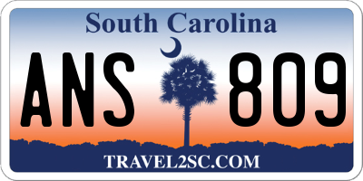 SC license plate ANS809
