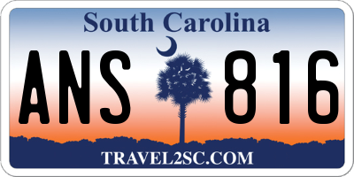 SC license plate ANS816