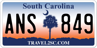 SC license plate ANS849