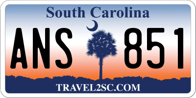 SC license plate ANS851