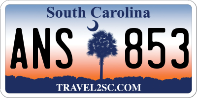 SC license plate ANS853