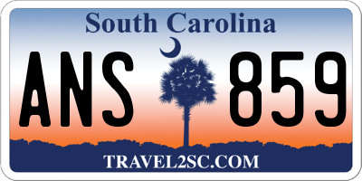 SC license plate ANS859