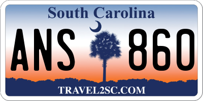 SC license plate ANS860