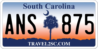 SC license plate ANS875
