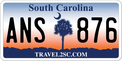 SC license plate ANS876