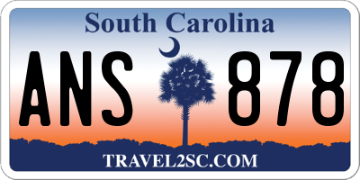 SC license plate ANS878