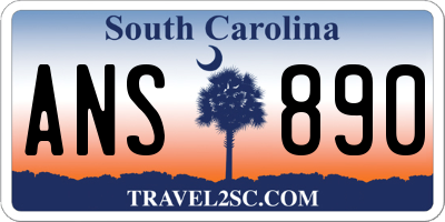 SC license plate ANS890