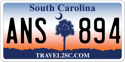 SC license plate ANS894