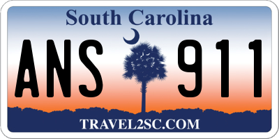 SC license plate ANS911