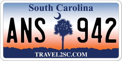 SC license plate ANS942