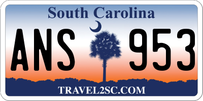 SC license plate ANS953