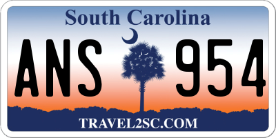 SC license plate ANS954