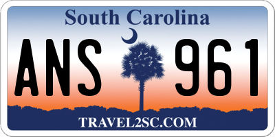 SC license plate ANS961
