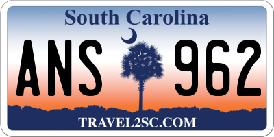 SC license plate ANS962