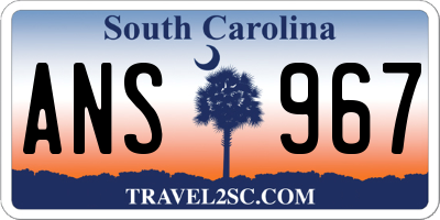 SC license plate ANS967