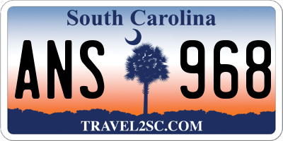 SC license plate ANS968