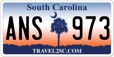 SC license plate ANS973