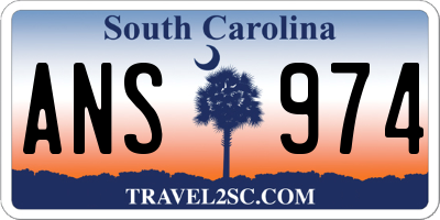 SC license plate ANS974