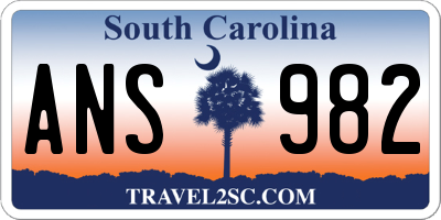 SC license plate ANS982