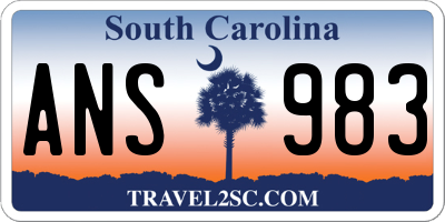 SC license plate ANS983