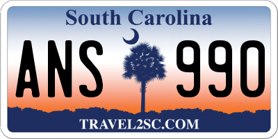 SC license plate ANS990