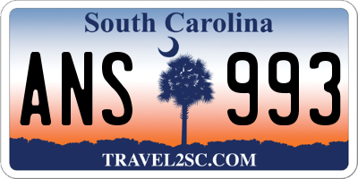 SC license plate ANS993