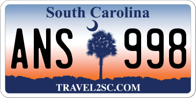 SC license plate ANS998