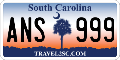 SC license plate ANS999
