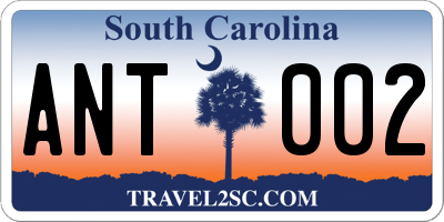 SC license plate ANT002