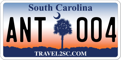 SC license plate ANT004