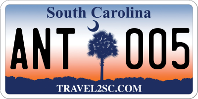 SC license plate ANT005